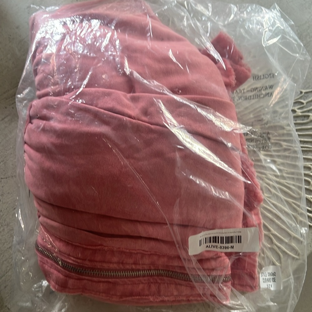 Oli & Hali French Terry Long Duster/Dress Washed Rose Size Medium NWT - Picture 2 of 3